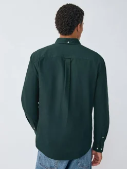 Next Dark Green Soft Touch Oxford Long Sleeve Shirt Online