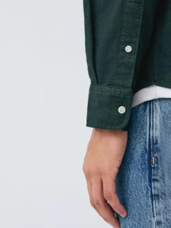 Next Dark Green Soft Touch Oxford Long Sleeve Shirt Online