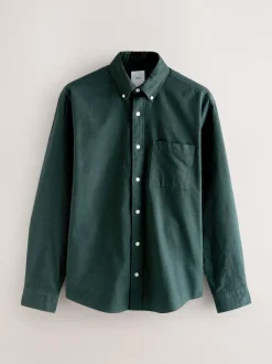 Next Dark Green Soft Touch Oxford Long Sleeve Shirt Online