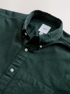 Next Dark Green Soft Touch Oxford Long Sleeve Shirt Online