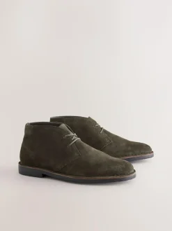 Next Dark Green Suede Desert Boots Discount