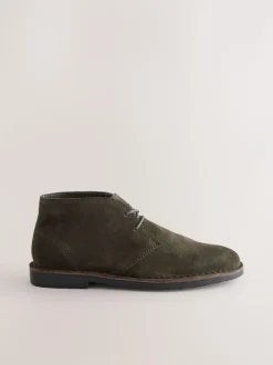 Next Dark Green Suede Desert Boots Discount