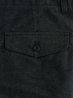 Next Regular Tapered Fit Heritage Cotton Rich Trousers Dark Grey Clearance