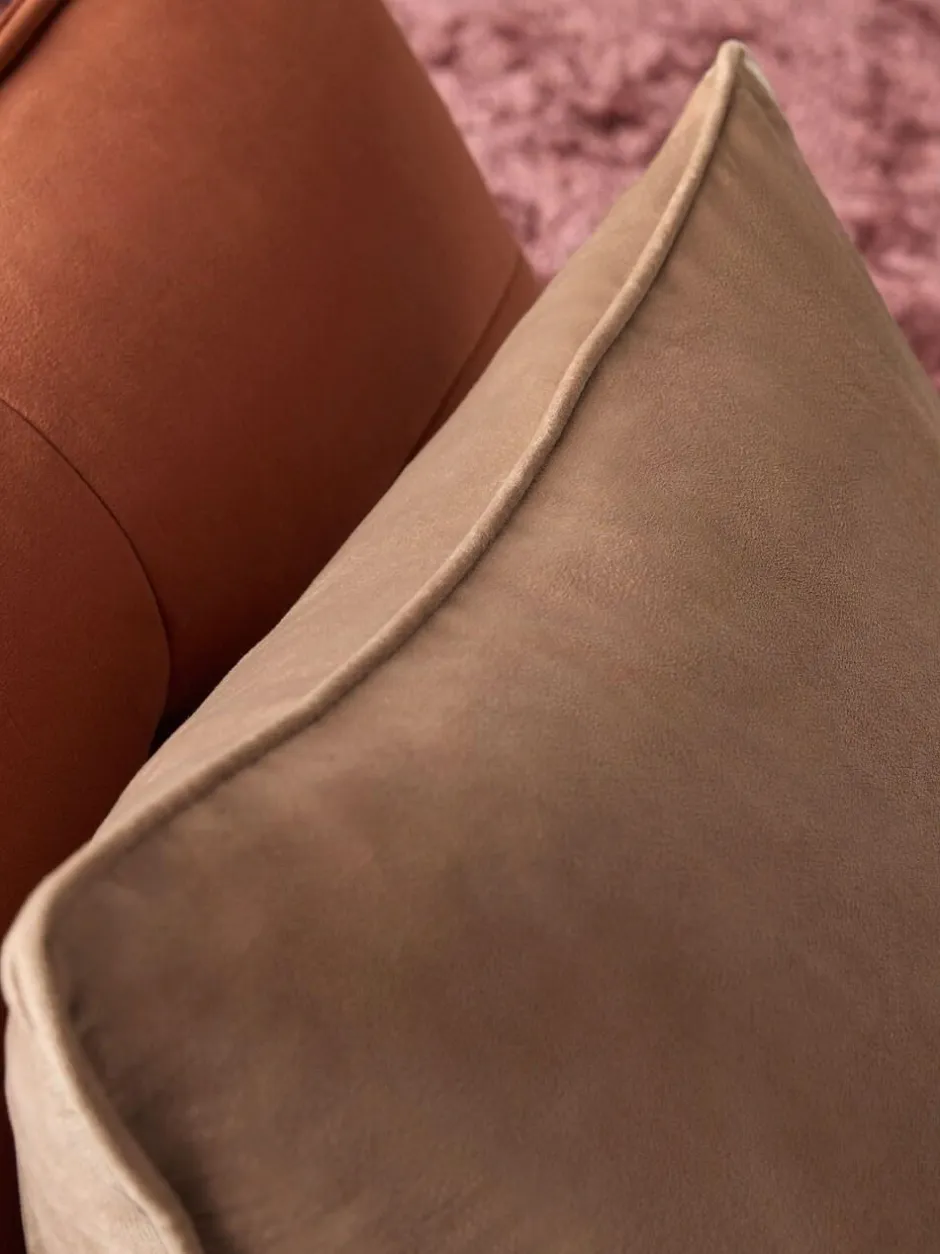 Next Dark Natural 59 x 59cm Matte Velvet Cushion Outlet