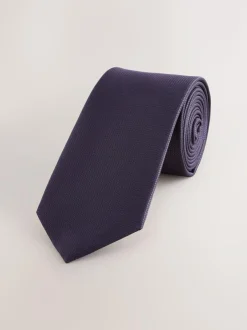 Next Dark Purple Slim Textured Tie New