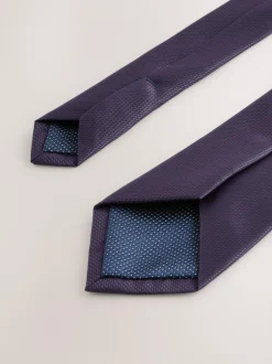 Next Dark Purple Slim Textured Tie New