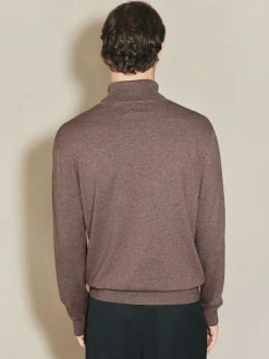 Next EDIT Knitted Long Sleeve Roll Neck Polo Shirt Dark Stone Sale