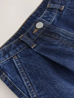 Next Relaxed Denim Pleated Shorts (3-16yrs) Dark Wash Outlet