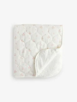 Next Baby Fleece Blanket Delicate Floral Muslin Clearance
