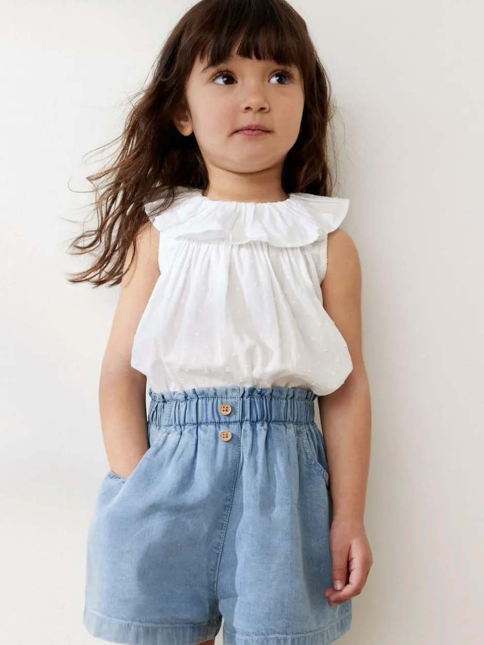 Next Button Shorts (3mths-7yrs) Denim New