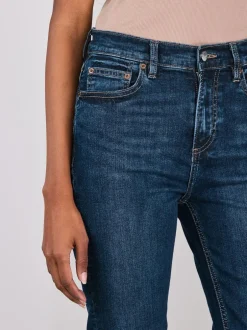 Next Mid Rise Stretch Bootcut Jeans Denim Dark Blue Clearance