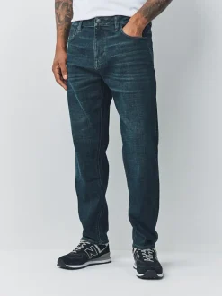 Next Denim Dark Blue Regular Tapered Fit Motionflex Jeans Online