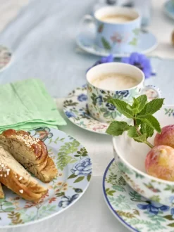 Designer's Guild Designers Guild Porcelaine De Chine Tea Cups and Saucers Set Of 4 Sale