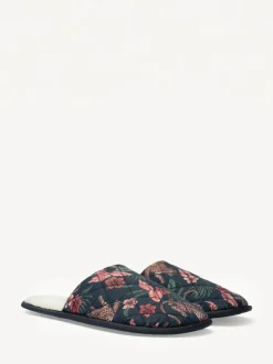 Desmond & Dempsey Soleia Navy Wool Slippers Clearance