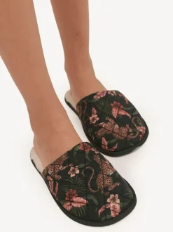 Desmond & Dempsey Soleia Navy Wool Slippers Clearance