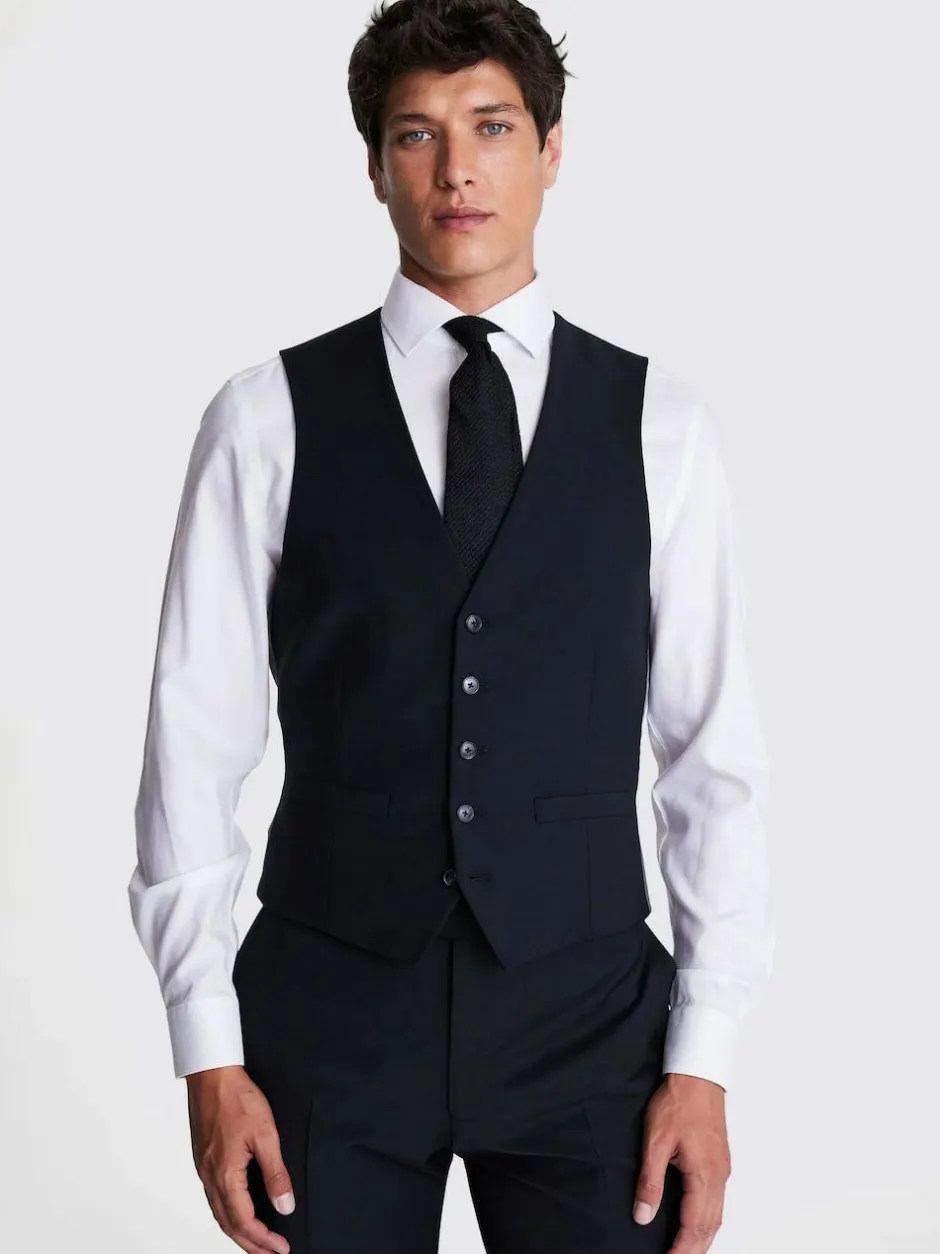 DKNY Slim Performance Suit Waistcoat Black Online