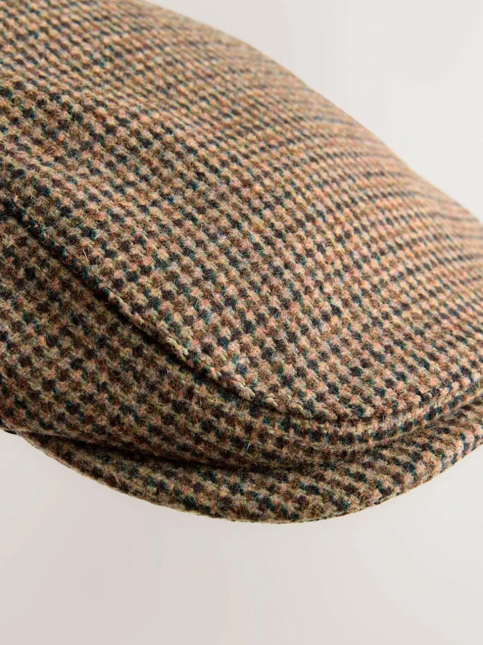Next Dogtooth Brown Flat Cap Hot