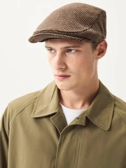 Next Dogtooth Brown Flat Cap Hot