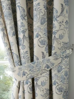 Dreams & Drapes Blue Averie Pencil Pleat Curtains Outlet