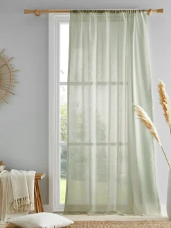 Drift Home Kayla Slot Top Voile Panel Green Sale