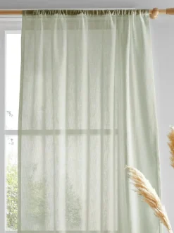 Drift Home Kayla Slot Top Voile Panel Green Sale