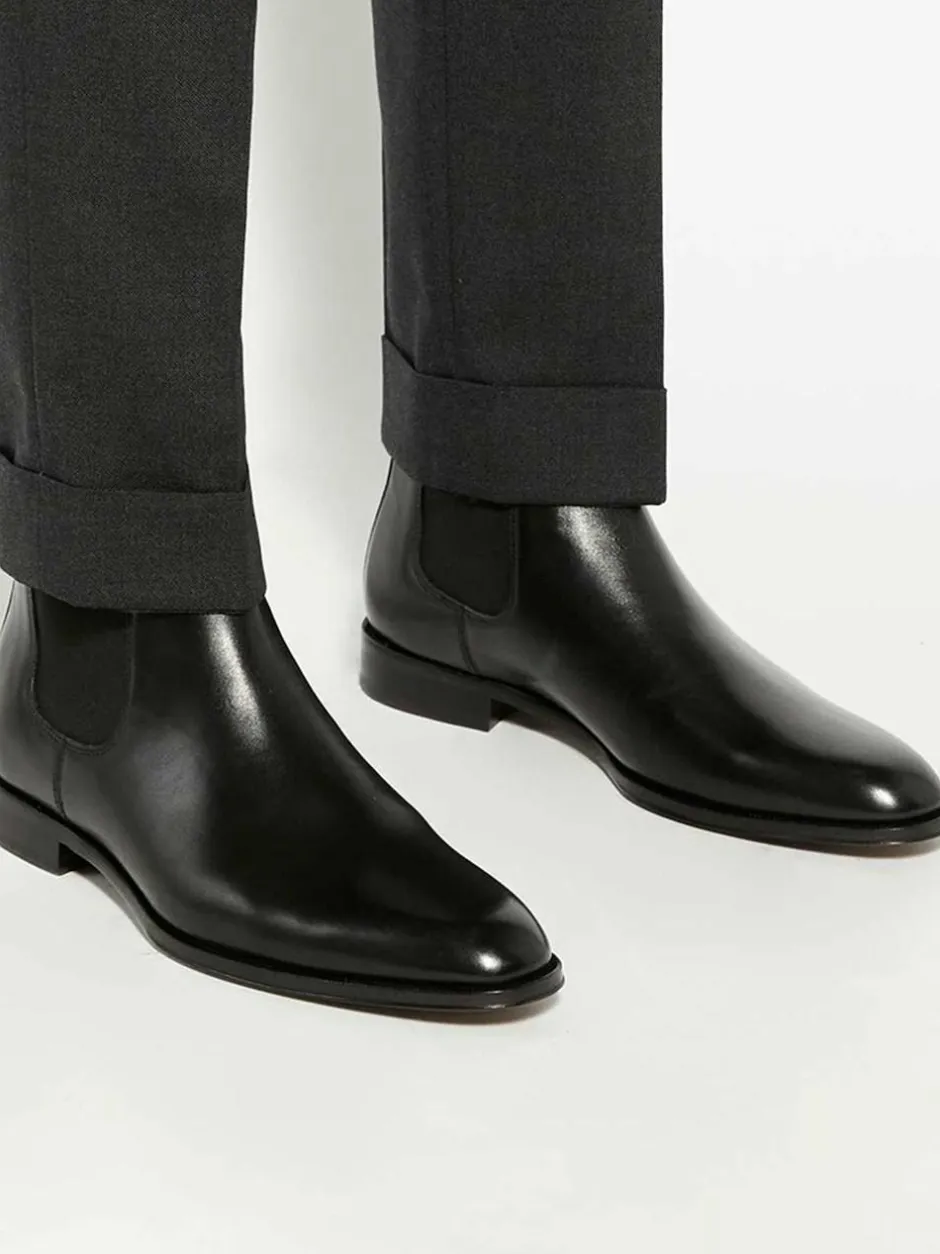 Dune London Manson Premium Chelsea Boots Black Clearance