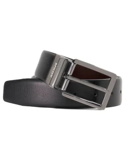 Dune London Opra Reversible Leather Belt Black Hot