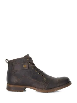 Dune London Standard Fit Heavy Duty Leather Simon Ankle Boots Light Brown Clearance