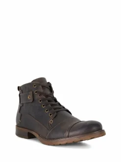 Dune London Standard Fit Heavy Duty Leather Simon Ankle Boots Light Brown Clearance