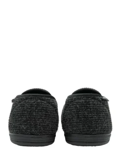 Dunlop Mens Twin Gusset Slippers Black New
