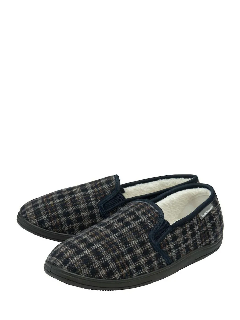 Dunlop Blue Twin Gusset Full Slippers Outlet