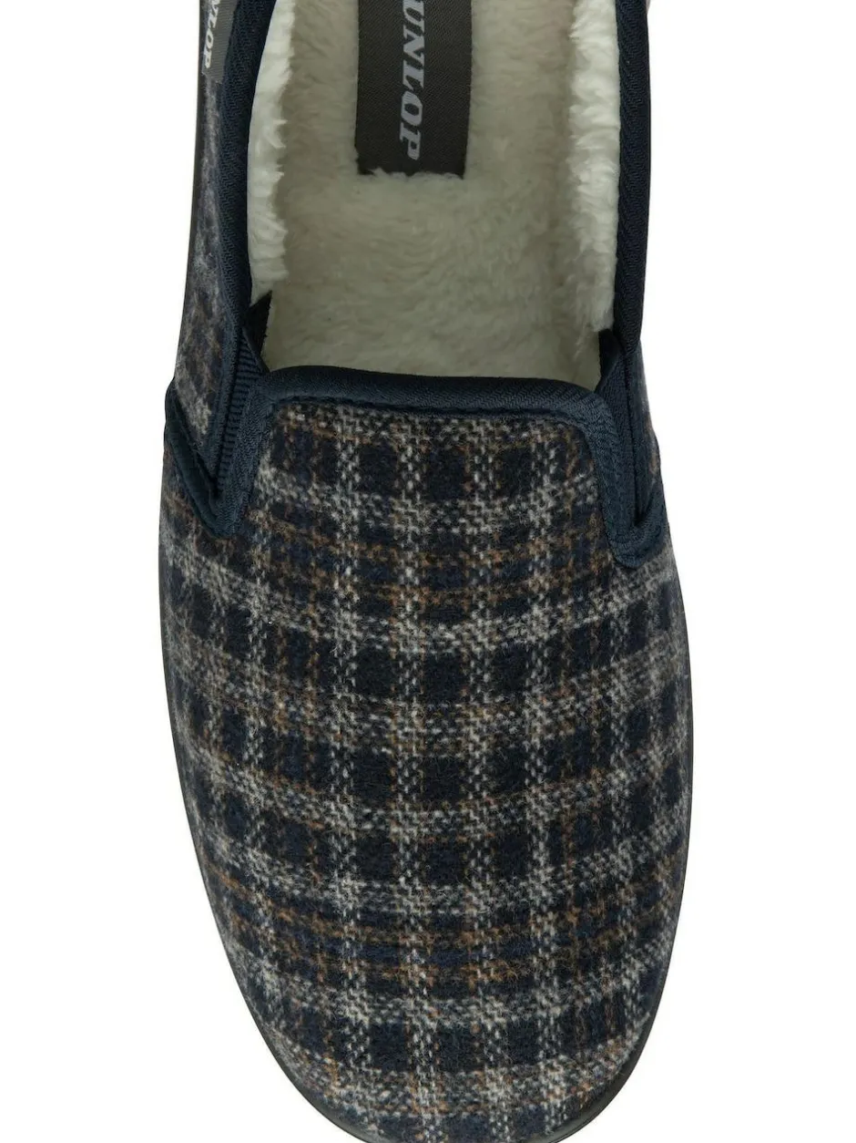 Dunlop Blue Twin Gusset Full Slippers Outlet