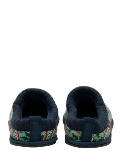 Dunlop Mens Fairisle Pattern Warm Lined Slipper Mules Green Best