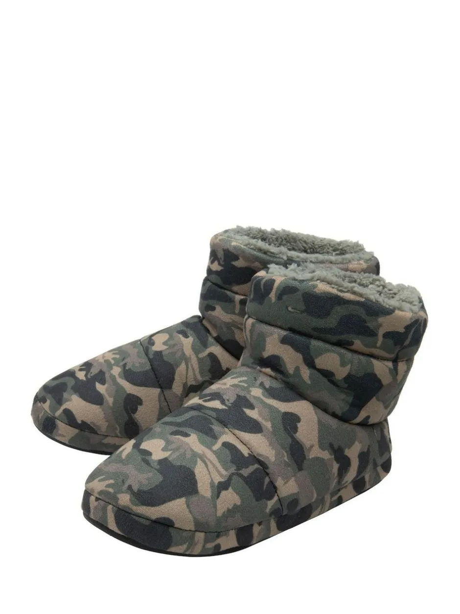Dunlop Green Mens Faux Fur Lined Boot Slippers Best