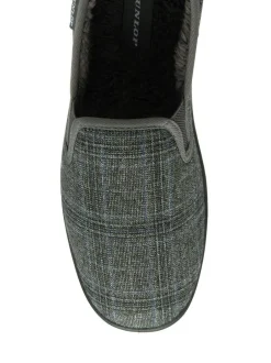 Dunlop Mens Twin Gusset Full Slippers Grey Outlet