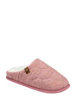 Dunlop Ladies Closed Toe Quilted Mule Slippers Pink Hot