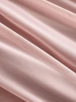 Next Dusky Pink Mesh Multiway Wedding Guest Bridesmaid Maxi Dress Outlet