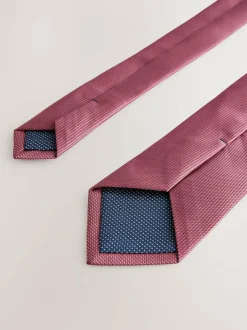 Next Dusky Pink Slim Textured Tie Sale