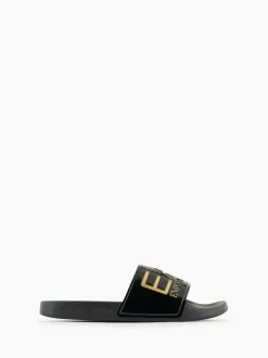 EA7 Beachwear Black Sliders New