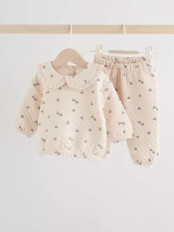 Next Ecru Baby Quilted Sweatshirt and Trousers Set 2 Piece (0mths-2yrs) Hot