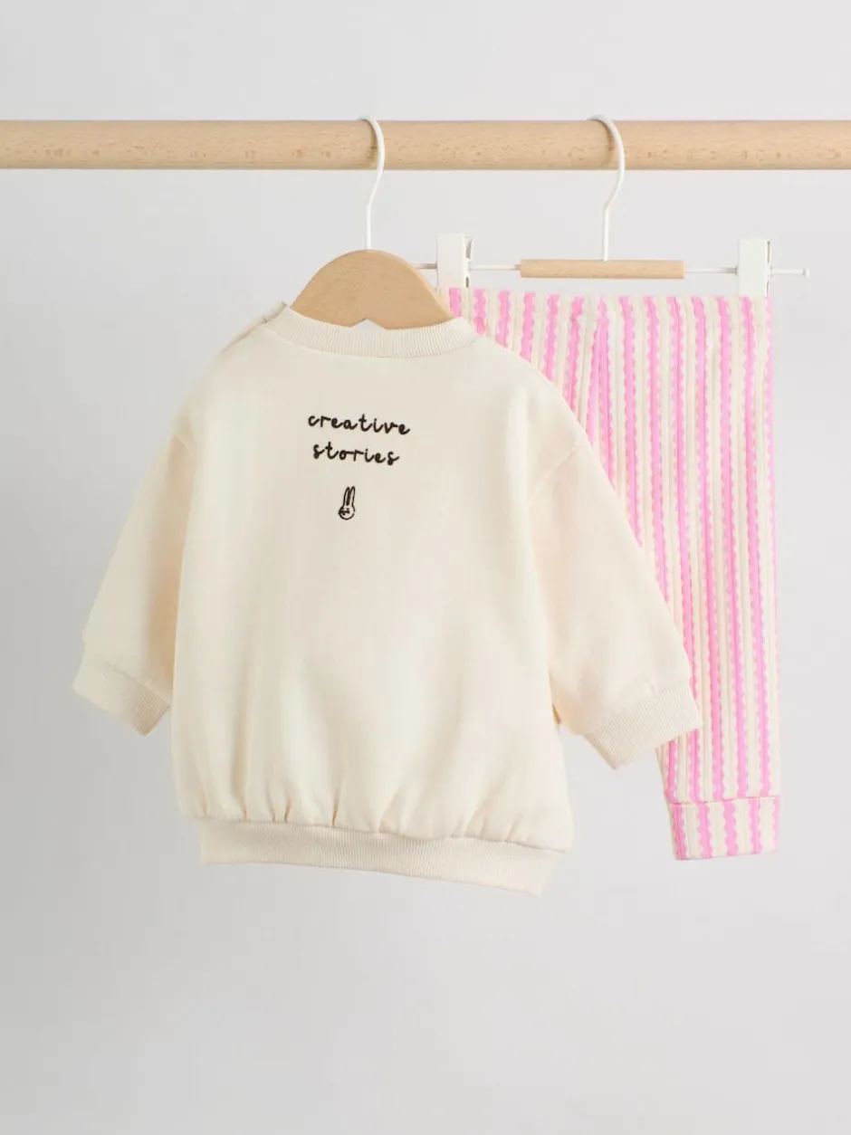 Next Baby Sweatshirt and Leggings 2 Piece Set (0mths-2yrs) Ecru Discount
