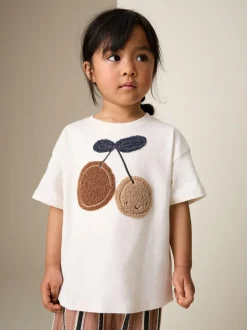 Next Ecru/ Brown Cherry Short Sleeve Top and Barrel Trousers Set (3mths-7yrs) Online