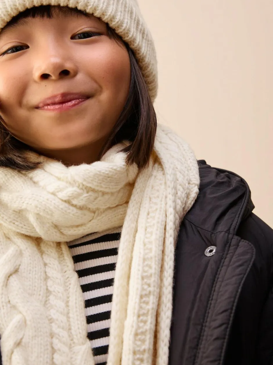 Next Cable Beanie Scarf and Gloves Set (3-16yrs) Ecru Hot