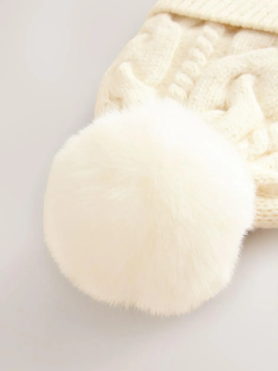 Next Cable Beanie Scarf and Gloves Set (3-16yrs) Ecru Hot