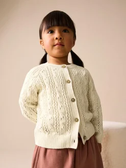 Next Ecru Cable Cardigan (3mths-7yrs) Discount