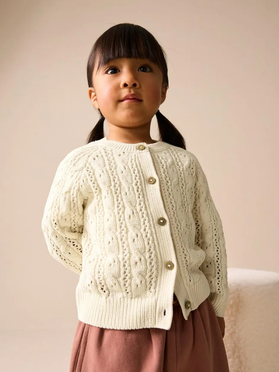 Next Ecru Cable Cardigan (3mths-7yrs) Discount
