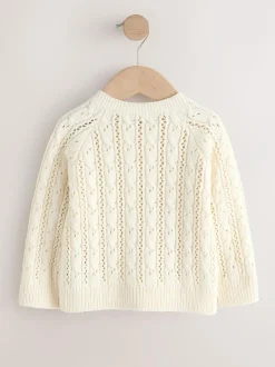 Next Ecru Cable Cardigan (3mths-7yrs) Discount