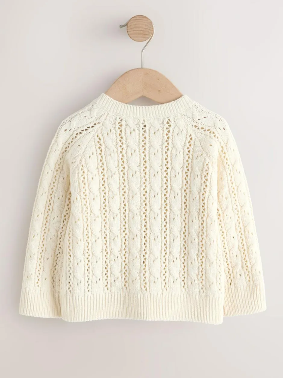 Next Ecru Cable Cardigan (3mths-7yrs) Discount