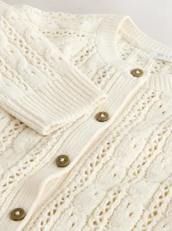 Next Ecru Cable Cardigan (3mths-7yrs) Discount