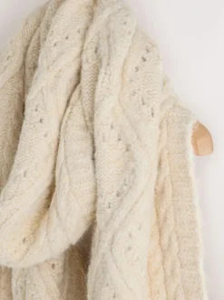 Next Ecru Cable Knit Cosy Scarf Discount
